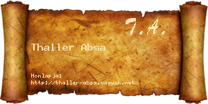 Thaller Absa névjegykártya